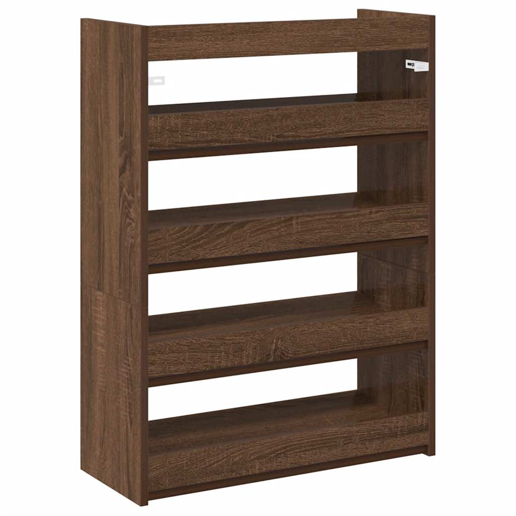 Shoe Rack Brown Oak 80x25x61.5 cm Engineered Wood