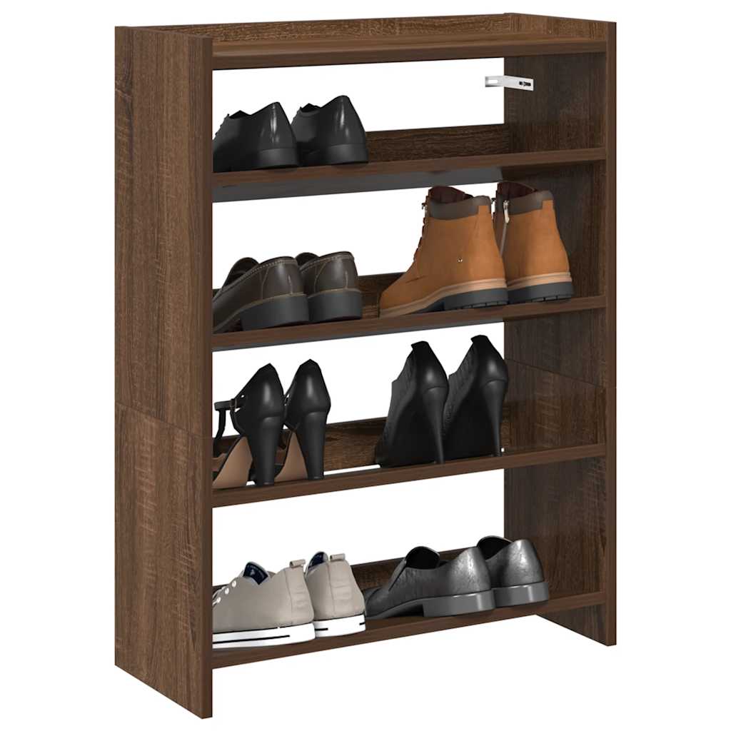 Shoe Rack Brown Oak 80x25x61.5 cm Engineered Wood