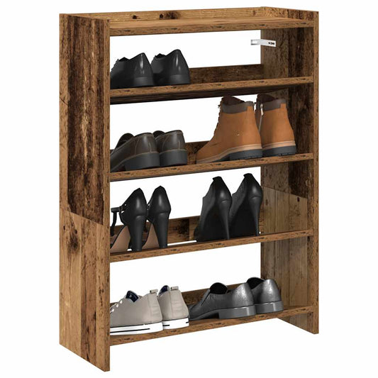 Shoe Rack Old Wood 80x25x61.5 cm Engineered Wood