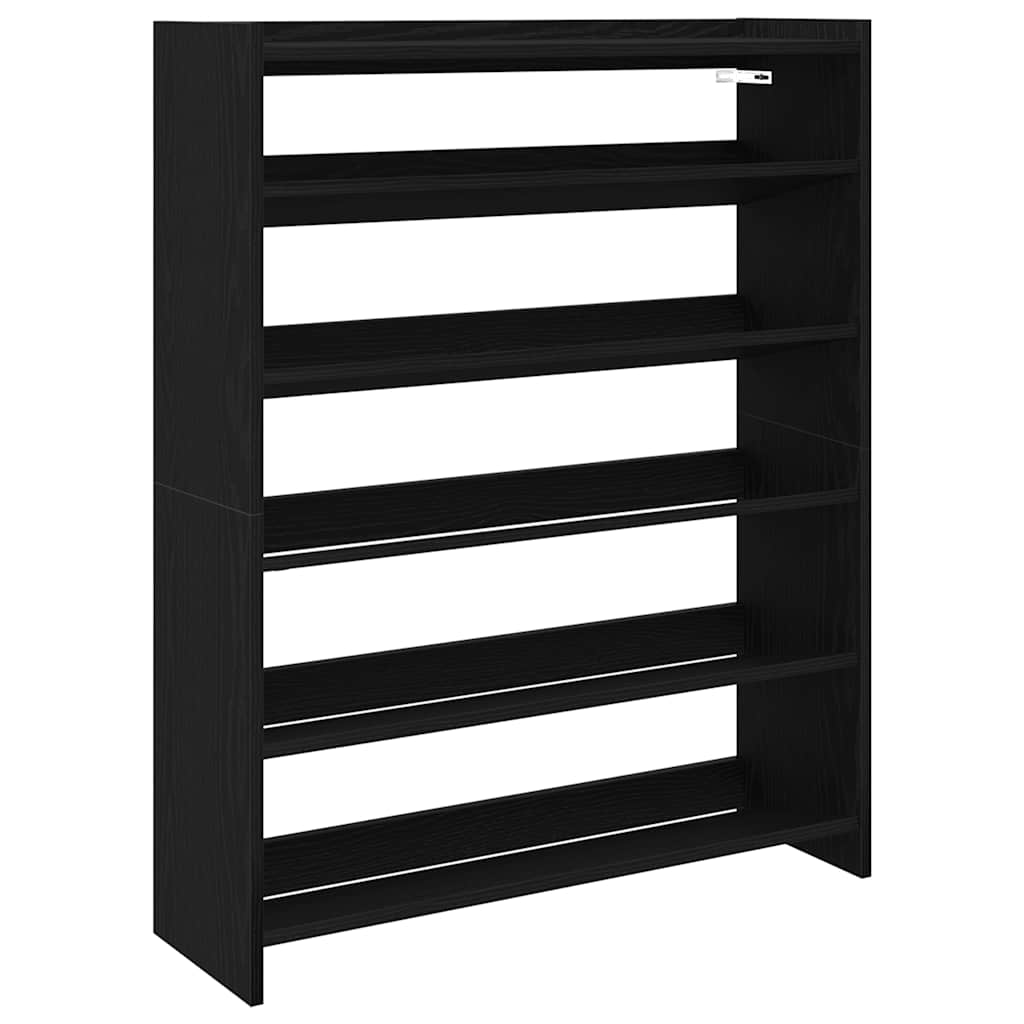 Shoe Rack Black 80x25x100 cm Engineered Wood