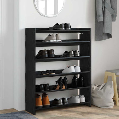 Shoe Rack Black 80x25x100 cm Engineered Wood