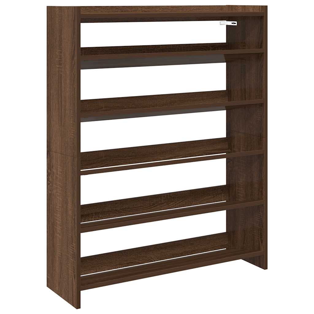 Shoe Rack Brown Oak 80x25x100 cm Engineered Wood