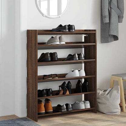 Shoe Rack Brown Oak 80x25x100 cm Engineered Wood