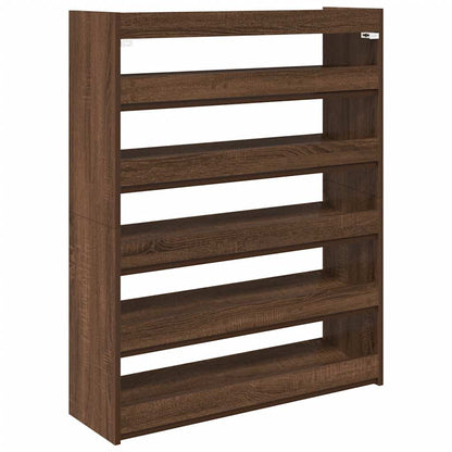 Shoe Rack Brown Oak 80x25x100 cm Engineered Wood