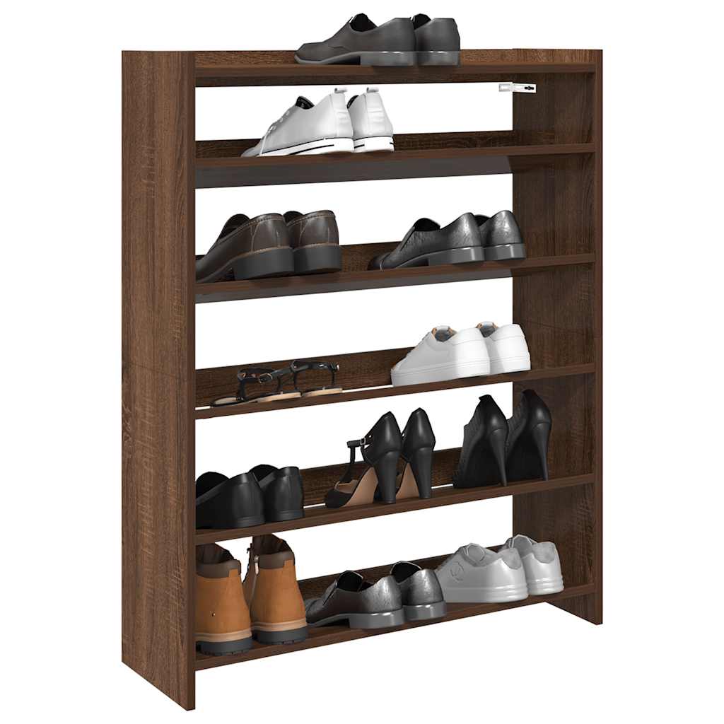 Shoe Rack Brown Oak 80x25x100 cm Engineered Wood