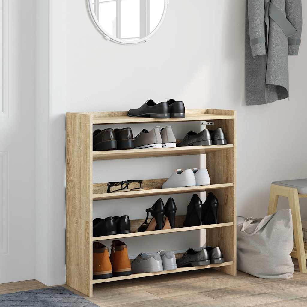 Shoe Rack Sonoma Oak 80x25x81 cm Engineered Wood