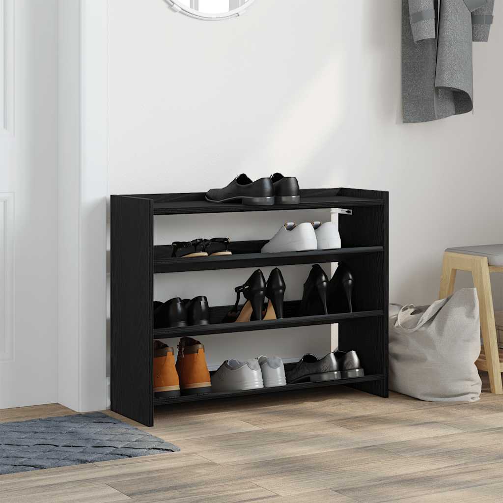 Shoe Rack Black 80x25x61.5 cm Engineered Wood