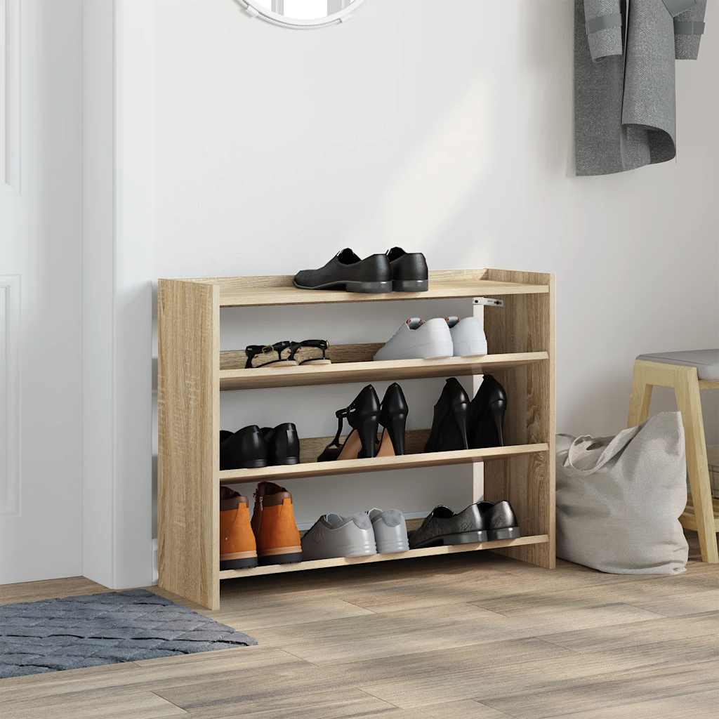 Shoe Rack Sonoma Oak 80x25x61.5 cm Engineered Wood