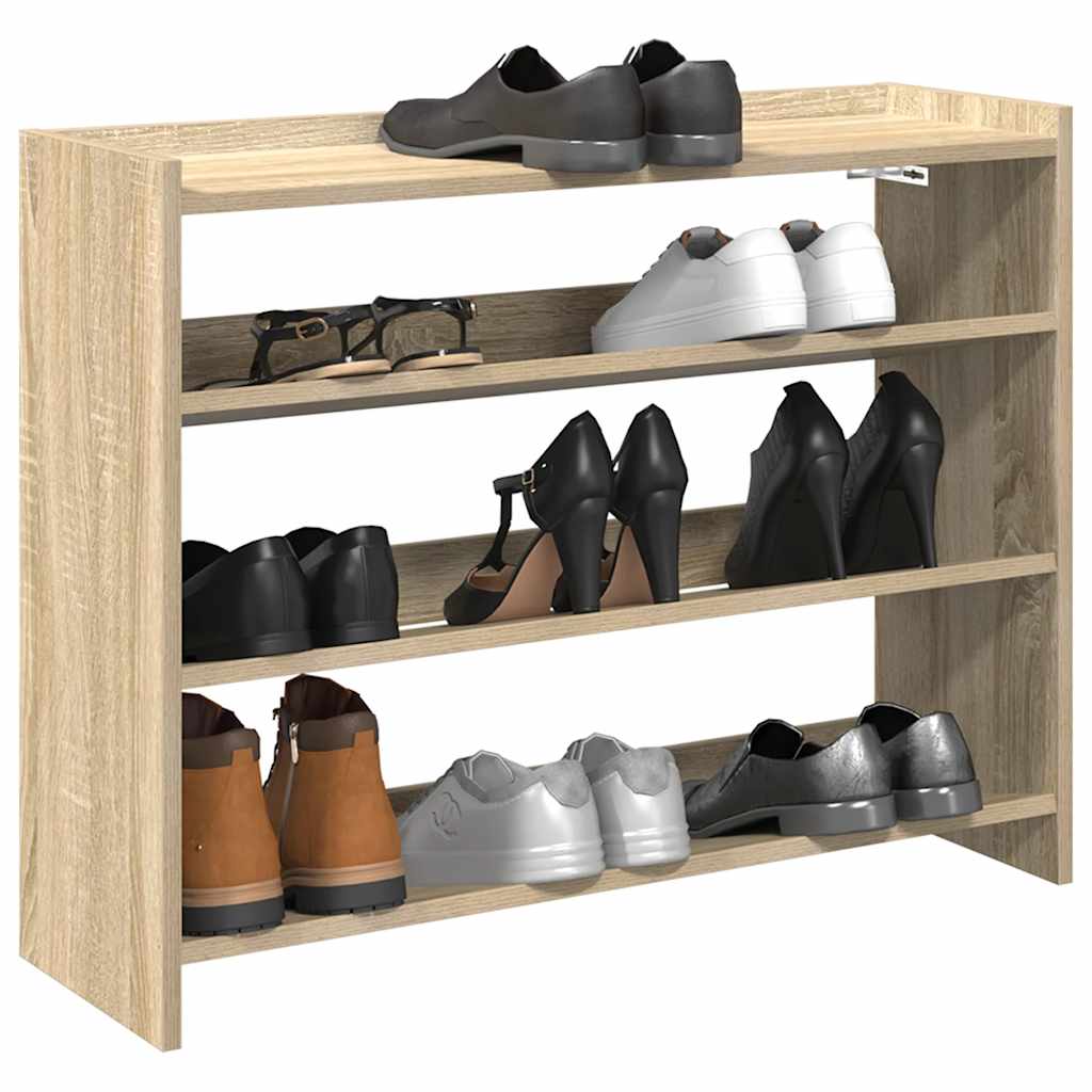 Shoe Rack Sonoma Oak 80x25x61.5 cm Engineered Wood