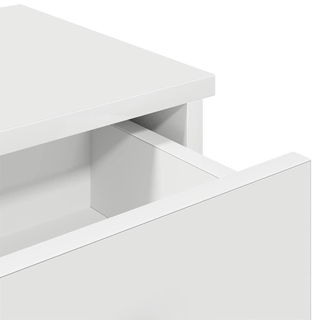 Wall Shelf with Drawers White 60x25x15 cm Engineered Wood