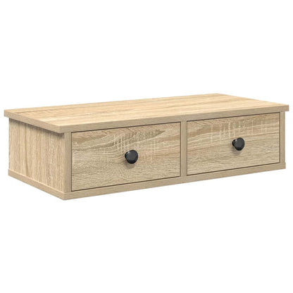 Wall Shelf with Drawers Sonoma Oak 60x25x15 cm Engineered Wood