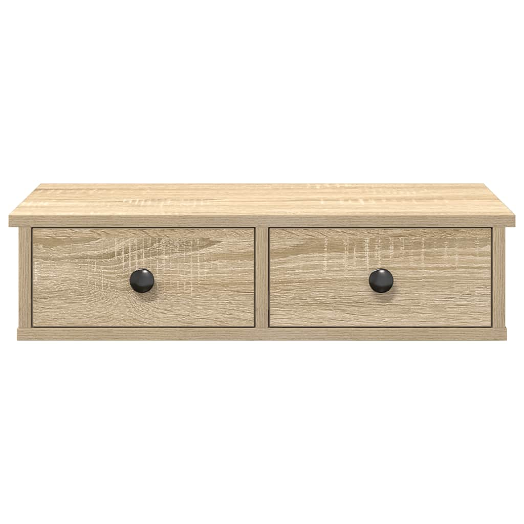 Wall Shelf with Drawers Sonoma Oak 60x25x15 cm Engineered Wood