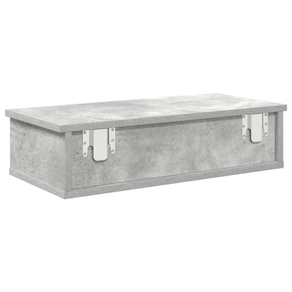 Wall Shelf with Drawers Concrete Grey 60x25x15 cm Engineered Wood