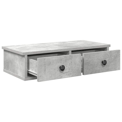 Wall Shelf with Drawers Concrete Grey 60x25x15 cm Engineered Wood