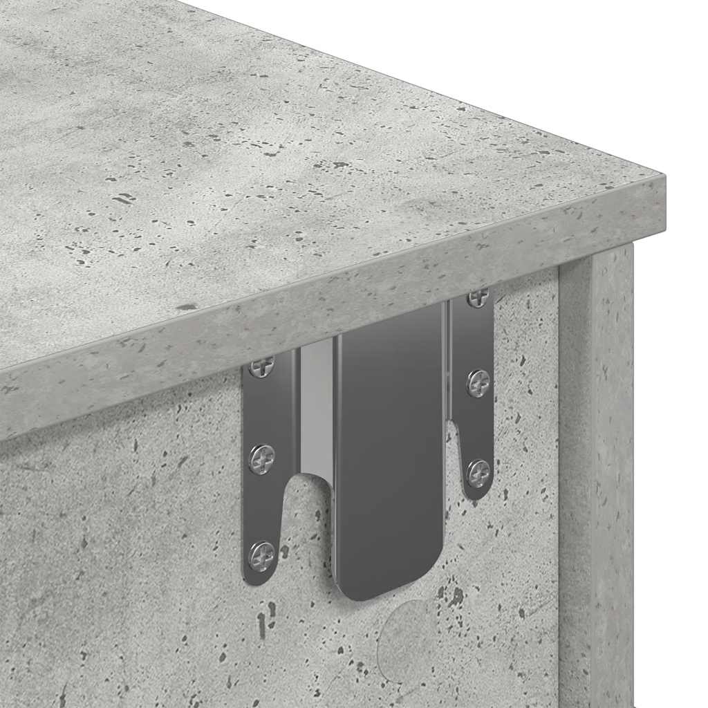 Wall Shelf with Drawers Concrete Grey 60x25x15 cm Engineered Wood