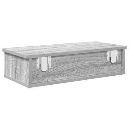 Wall Shelf with Drawers Grey Sonoma 60x25x15 cm Engineered Wood