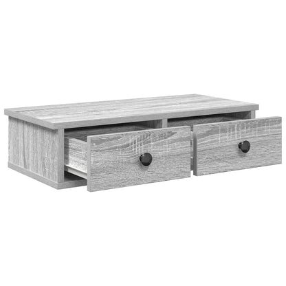 Wall Shelf with Drawers Grey Sonoma 60x25x15 cm Engineered Wood