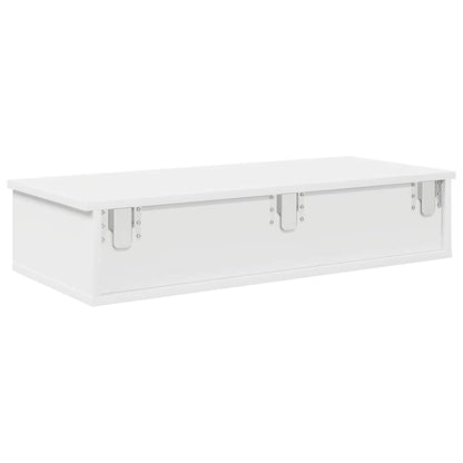 Wall Shelf with Drawers White 80x31x17 cm Engineered Wood