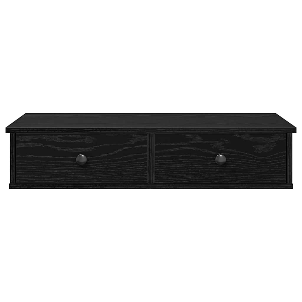 Wall Shelf with Drawers Black 80x31x17 cm Engineered Wood