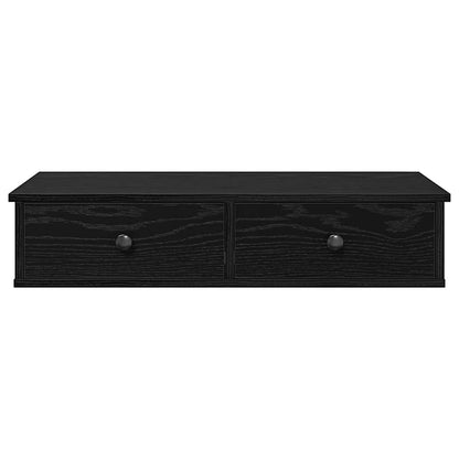 Wall Shelf with Drawers Black 80x31x17 cm Engineered Wood