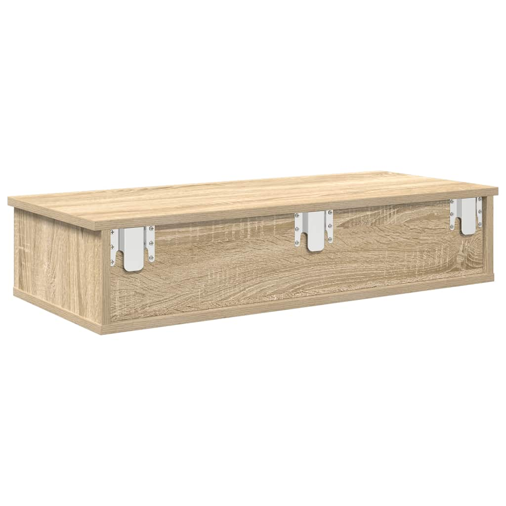 Wall Shelf with Drawers Sonoma Oak 80x31x17 cm Engineered Wood