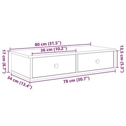 Wall Shelf with Drawers Sonoma Oak 80x31x17 cm Engineered Wood