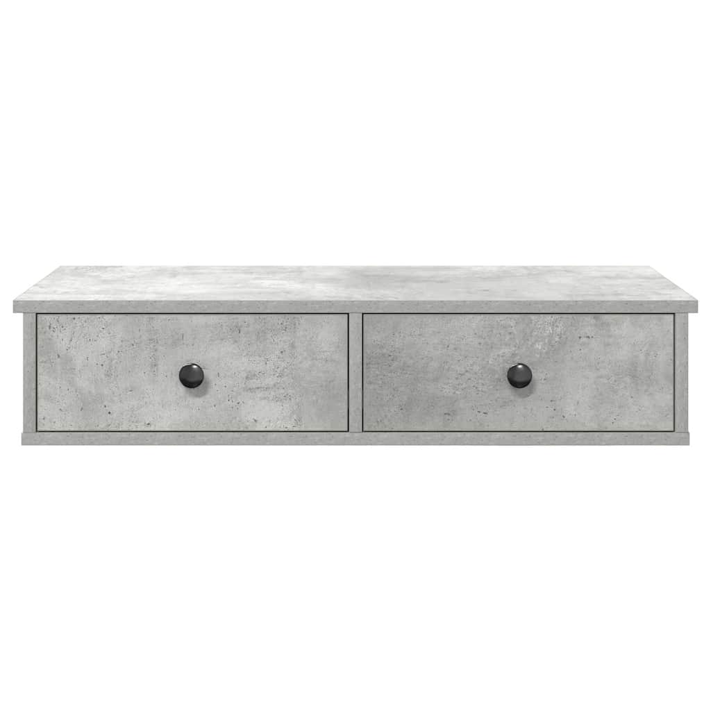 Wall Shelf with Drawers Concrete Grey 80x31x17 cm Engineered Wood