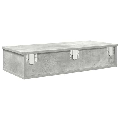 Wall Shelf with Drawers Concrete Grey 80x31x17 cm Engineered Wood