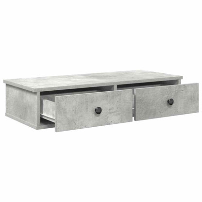 Wall Shelf with Drawers Concrete Grey 80x31x17 cm Engineered Wood