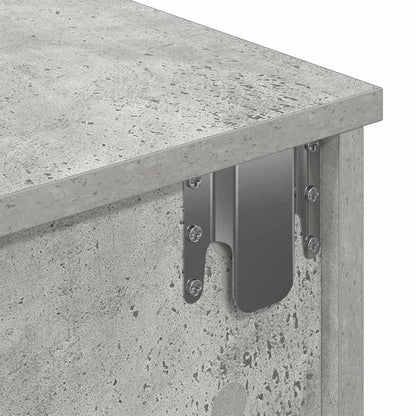 Wall Shelf with Drawers Concrete Grey 80x31x17 cm Engineered Wood