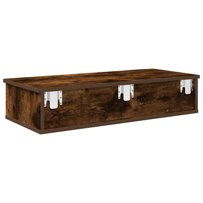 Wall Shelf with Drawers Smoked Oak 80x31x17 cm Engineered Wood