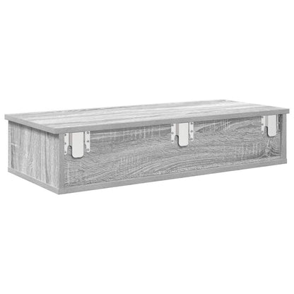 Wall Shelf with Drawers Grey Sonoma 80x31x17 cm Engineered Wood