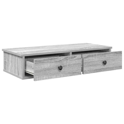 Wall Shelf with Drawers Grey Sonoma 80x31x17 cm Engineered Wood