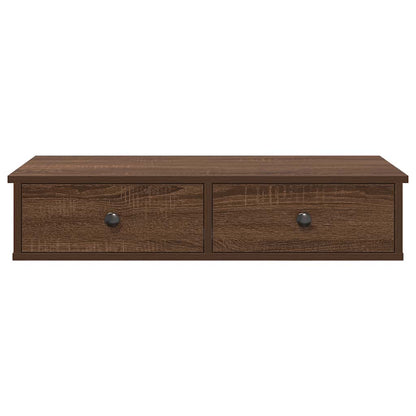 Wall Shelf with Drawers Brown Oak 80x31x17 cm Engineered Wood