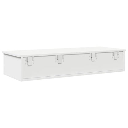 Wall Shelf with Drawers White 100x37.5x19 cm Engineered Wood