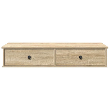 Wall Shelf with Drawers Sonoma Oak 100x37.5x19 cm Engineered Wood