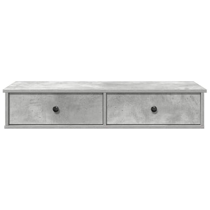 Wall Shelf with Drawers Concrete Grey 100x37.5x19 cm Engineered Wood