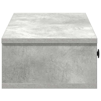 Wall Shelf with Drawers Concrete Grey 100x37.5x19 cm Engineered Wood