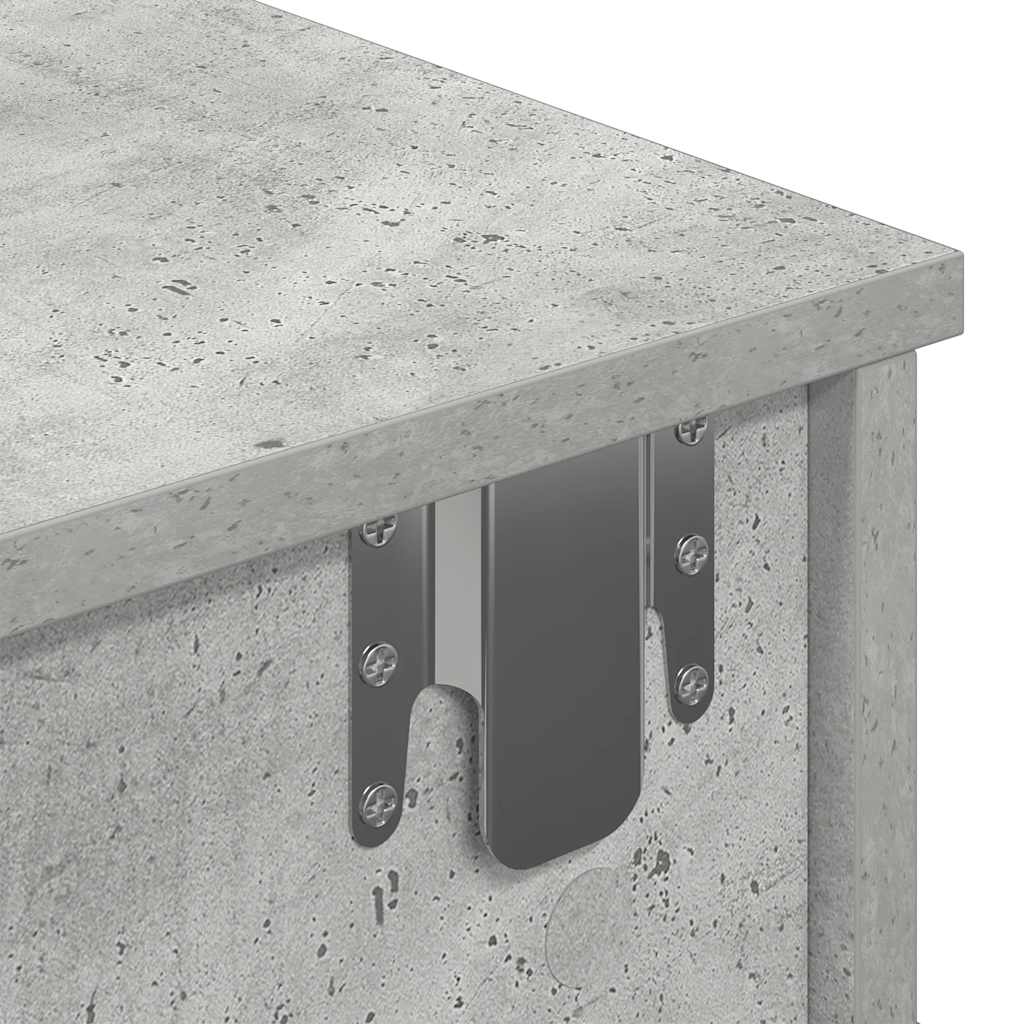 Wall Shelf with Drawers Concrete Grey 100x37.5x19 cm Engineered Wood