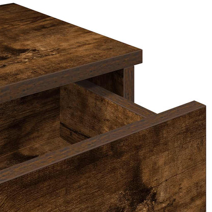 Wall Shelf with Drawers Smoked Oak 100x37.5x19 cm Engineered Wood