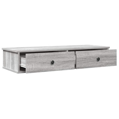 Wall Shelf with Drawers Grey Sonoma 100x37.5x19 cm Engineered Wood