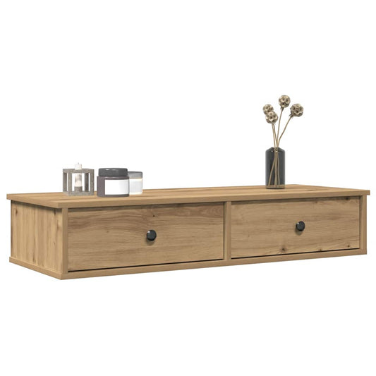 Wall Shelf with Drawers Artisian Oak 100x37.5x19 cm Engineered Wood