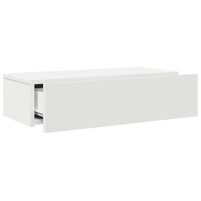 Wall Shelf with Drawers White 60x26.5x15 cm Engineered Wood