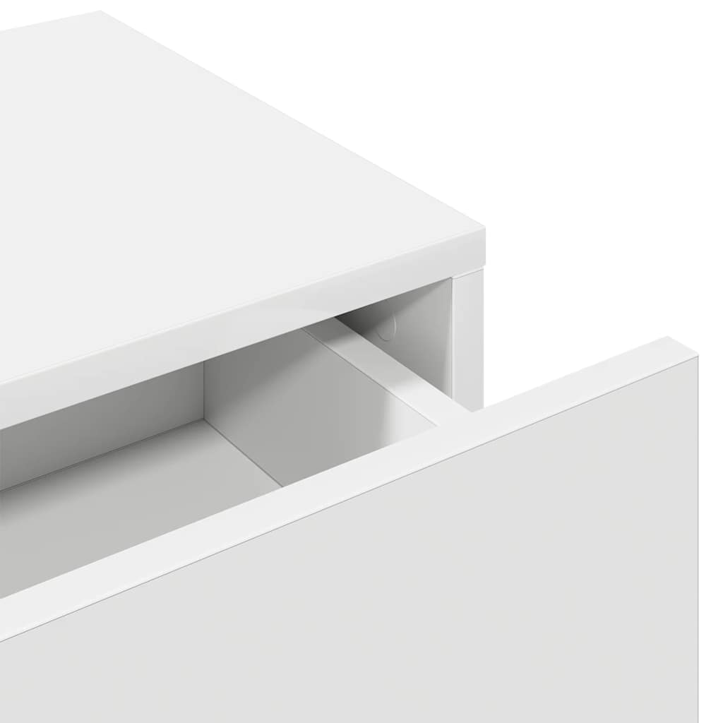 Wall Shelf with Drawers White 60x26.5x15 cm Engineered Wood