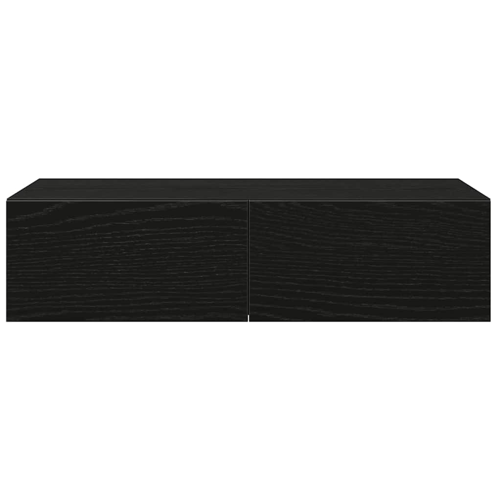 Wall Shelf with Drawers Black 60x26.5x15 cm Engineered Wood