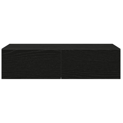 Wall Shelf with Drawers Black 60x26.5x15 cm Engineered Wood