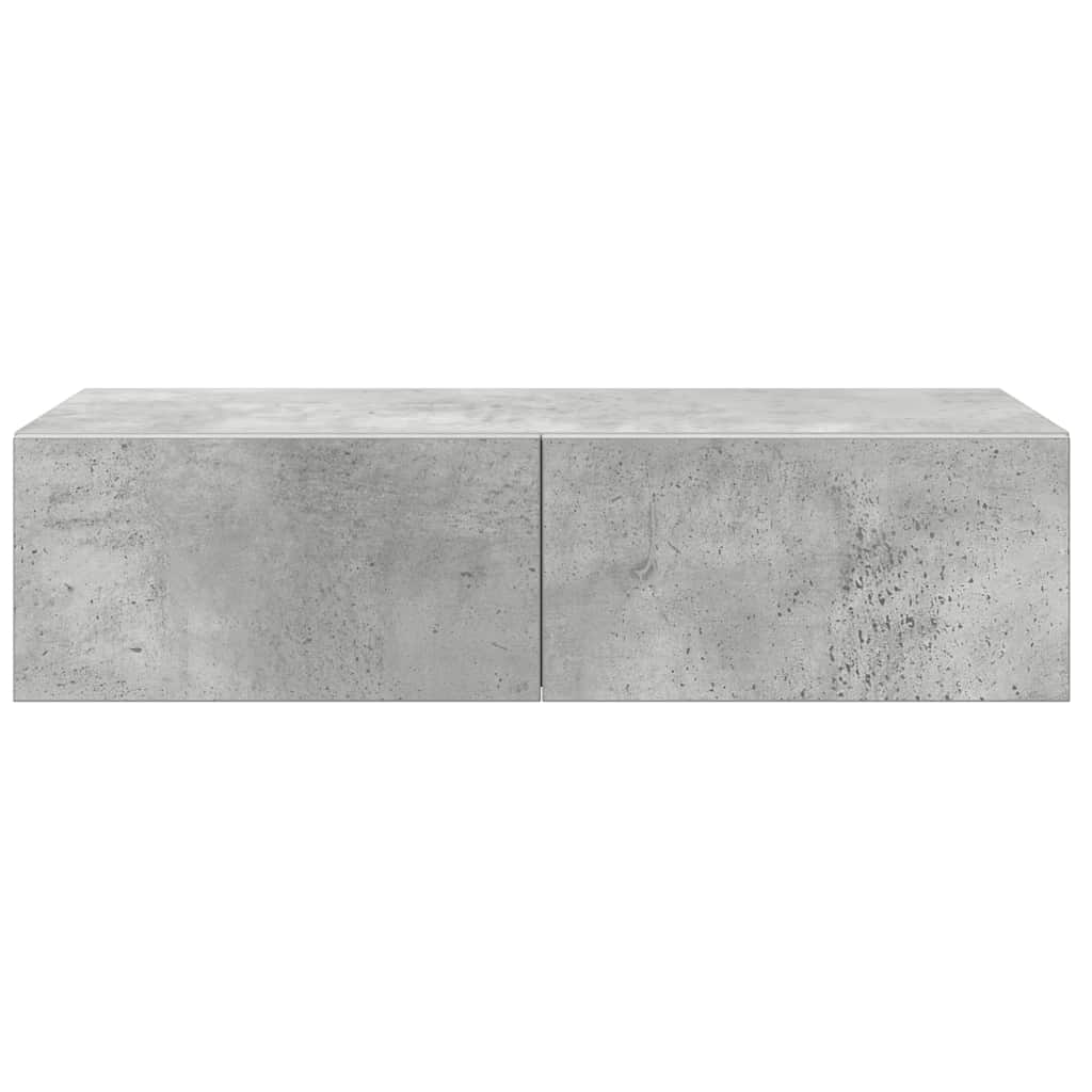 Wall Shelf with Drawers Concrete Grey 60x26.5x15 cm Engineered Wood