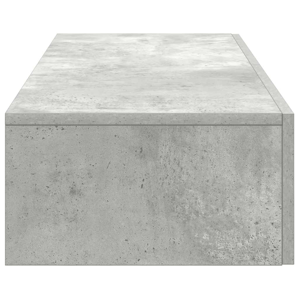 Wall Shelf with Drawers Concrete Grey 60x26.5x15 cm Engineered Wood