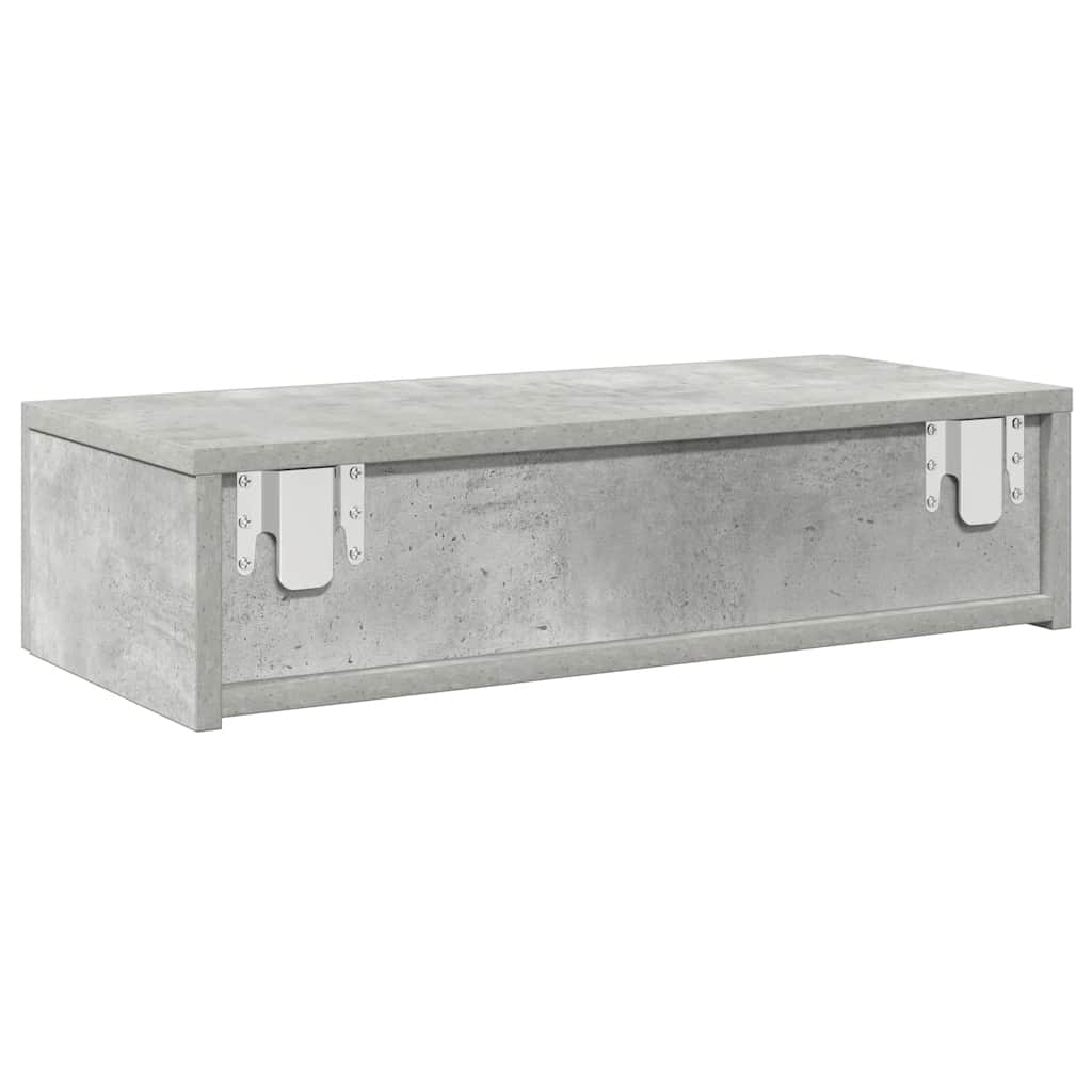 Wall Shelf with Drawers Concrete Grey 60x26.5x15 cm Engineered Wood