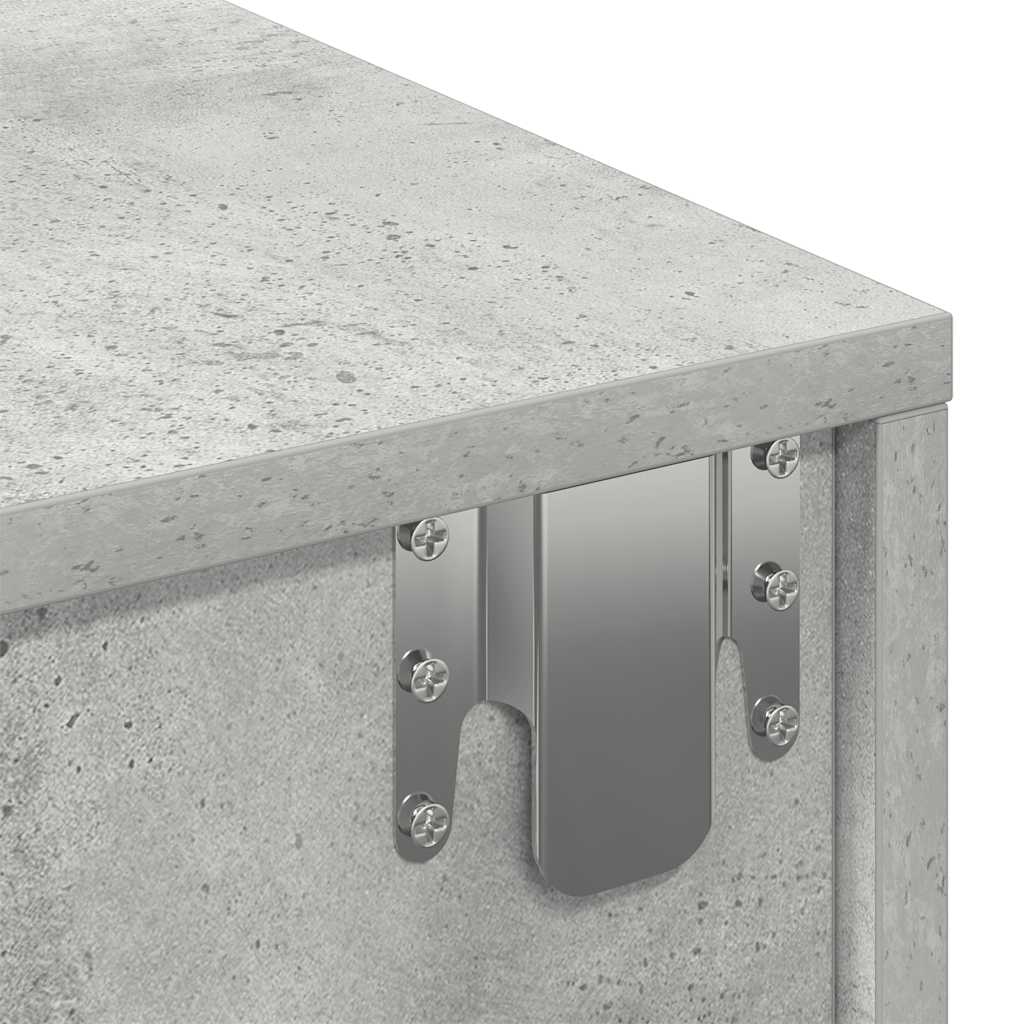 Wall Shelf with Drawers Concrete Grey 60x26.5x15 cm Engineered Wood